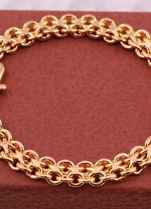 Браслет xuping jewelry бисмарк 21.5 см 8 мм золотистый1 фото