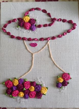 Картина лєнтами на холсті 30х40