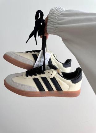 Адидас самба лайт кеды adidas samba light beige / black / grey