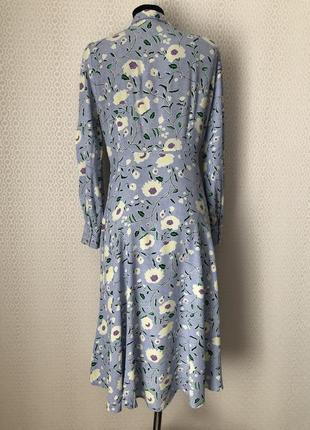 Красиве ніжне блакитне у квіти плаття сорочка з віскози від y.a., розмір xs-s3 фото
