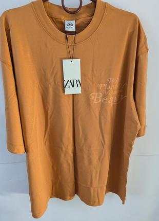 Мужская футболка zara, брендовая, футболочка, с надписью, с принтом, с рисунком, надпись