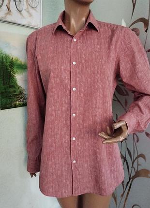 Коттоновая мужская рубашка hugo boss jenno