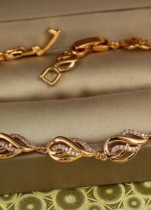 Браслет xuping jewelry стефания 19 см 8 мм золотистый