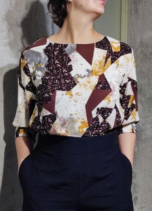 Сорочка оверсайз блузка блуза кофта оверсайз принт