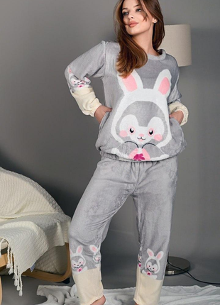 Пижама женская серая кофта и штаны п966