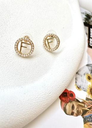 Сережки цвяшки f з перлинками