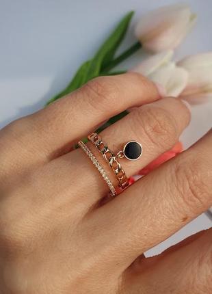 Колечко з підвісною монеткою, медичний сплав xuping✨️