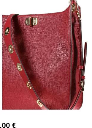 Кожаная сумка michael kors, сумка michael kors, бордовая сумка, красная сумка2 фото