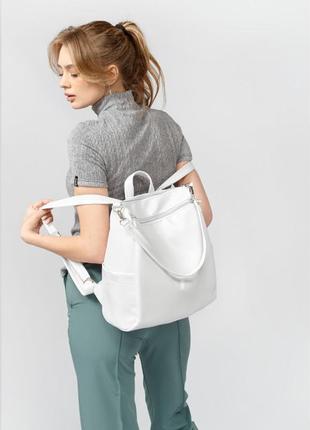 Жіночий рюкзак 34х15х31 см sambag білий (2000001480991)