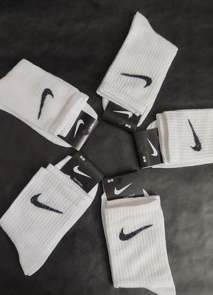 Чоловічі шкарпетки nike / жіночі шкарпетки/ високі білі шкарпетки/ спортивні шкарпетки /футбольні шкарпетки / білі шкарпетки/ баскетбольні панчохи5 фото