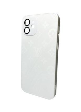 Чохол для смартфона ag glass gradient lv frame for apple iphone 12 pearly white