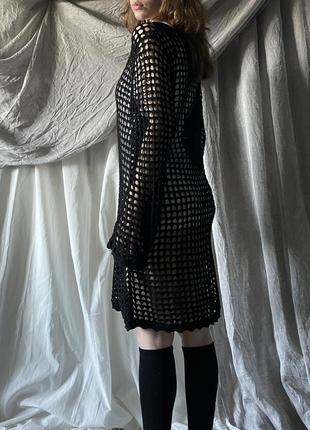 Вязаное платье сетка