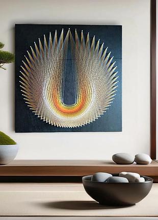 Картина – манадала в технике string – art. 3-д картина. ручная работа. 50/50см.
