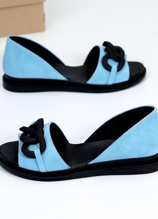 Женские босоножки замша голубой,черный,пудра,орандж,белый.2 фото