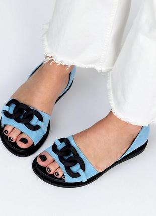 Женские босоножки замша голубой,черный,пудра,орандж,белый.7 фото