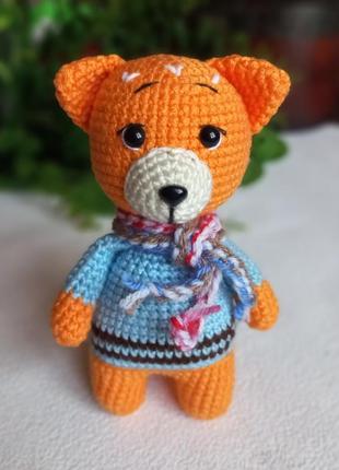 Лисичка вязаная игрушка подарок