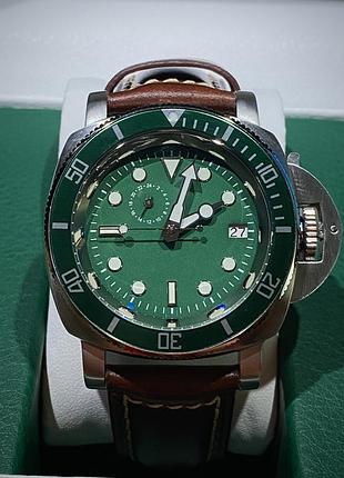 Часы mod seiko , циферблат зелёный. с 24 часовой стрелкой .