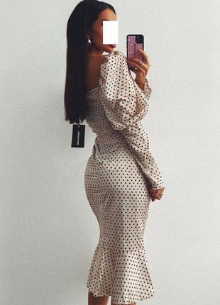 Распродажа cукня prettylittlething миди горох горошек7 фото