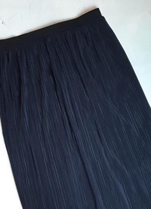 🌿1+1=3 шикарная темно-синяя длинная юбка плиссе на резинке per una, размер 48 - 503 фото