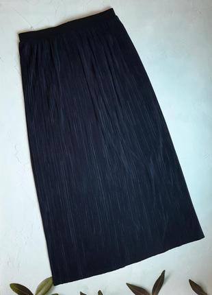 🌿1+1=3 шикарная темно-синяя длинная юбка плиссе на резинке per una, размер 48 - 504 фото