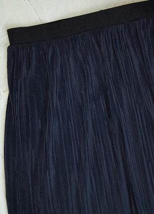 🌿1+1=3 шикарная темно-синяя длинная юбка плиссе на резинке per una, размер 48 - 505 фото