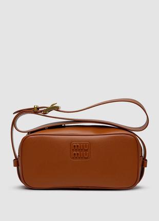 ❤️ miumiu nappa leather shoulder bag brown