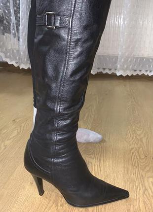 Качественные кожаные осенние сапоги