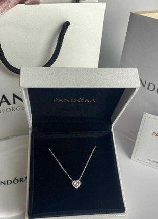 Подвеска pandora белое сердце