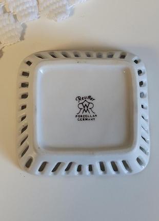 Миниатюрная прорезанная фарфоровая тарелка мейсенский букет reutter porzellan4 фото