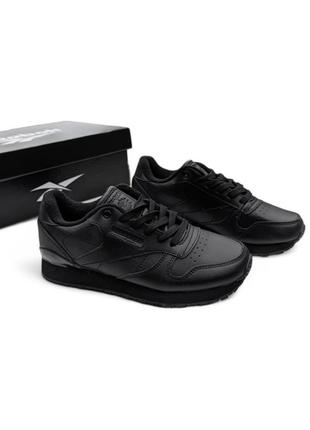 Кроссовки reebok classic черные (термо)