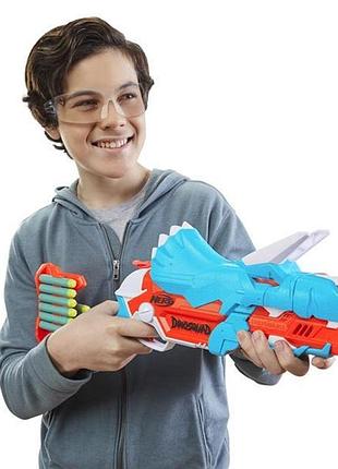 Бластер nerf dinosquad tricera-blast 12 патронів (f0803)