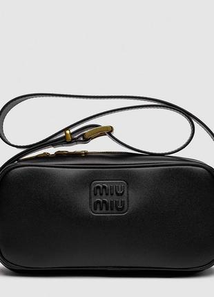 Miumiu nappa leather shoulder bag black