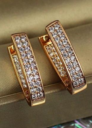 Серьги медзолото xuping jewelry подарок судьбы 2 см золотистые