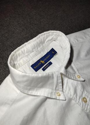 Рубашка ralph lauren | l | белый | оригинал