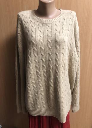 Свитер в косы унисекс 💯 % добротный кашемир