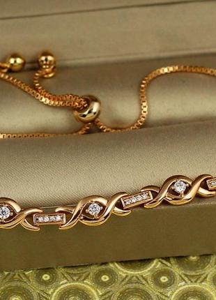 Браслет регулируемый на бегунке от 15 до 20см медзолото xuping jewelry фольклор