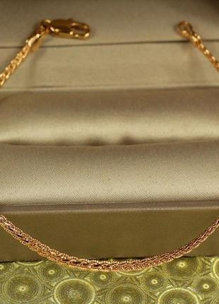 Браслет xuping jewelry косичка 19 см 2,5 мм золотистый