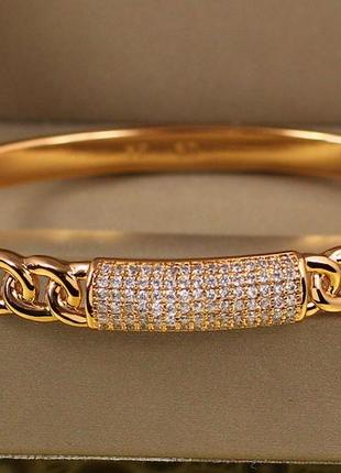 Браслет бенгл xuping jewelry регент 60 мм 8 на руку від 17 см до 19 см золотистий