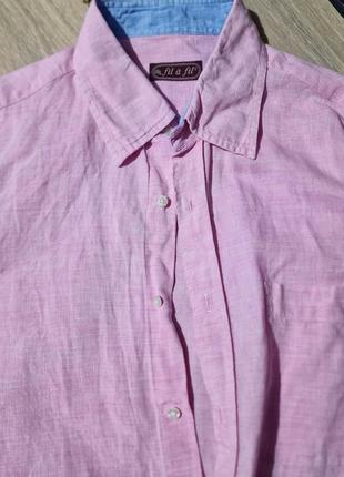 100 % льон, рожева сорочка fil a fil