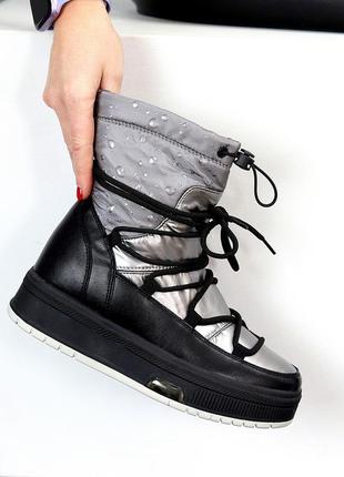 Дизайнерські чорні сіті дутики сноубутси з фіксатором 3d принт краплі