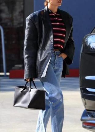 Шкіряний піджак пальто оверсайз батал великий розмір