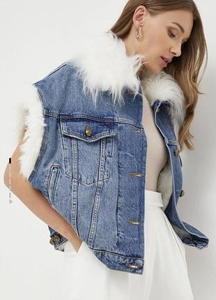 Розкішна на хутрі нова pinko хутряна жилетка жилет  осінь зима