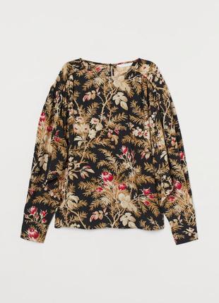 Блузка с широкими рукавами для женщины h&m 0817150-004 разноцветный