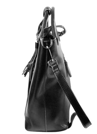 Женская деловая кожаная сумка 27х26,5х12 см eterno черный (2000002072256)4 фото