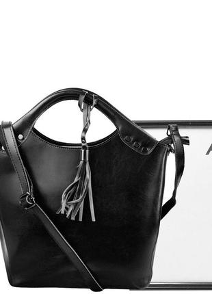 Женская деловая кожаная сумка 27х26,5х12 см eterno черный (2000002072256)9 фото