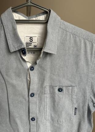 Блакитна сорочка кроп короткий рука crop town