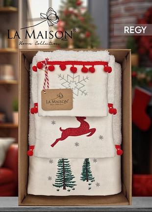 Туреччина 🇹🇷, подарунковий новорічний набір рушників, преміальна якість