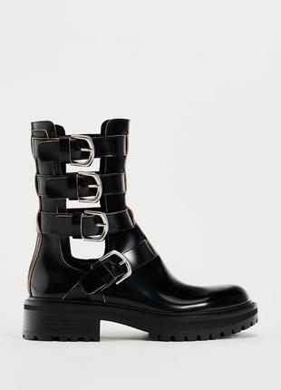 Кожаные сапоги zara