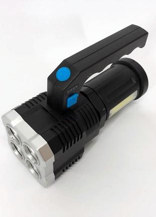 Ліхтар світлодіодний ручний переносний bl-x510-4led+cob, світлодіодний ручний акумуляторний портативний9 фото