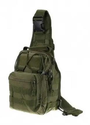 Якісна тактична сумка, укріплена чоловіча сумка, рюкзак тактична слінг. колір: хакі8 фото